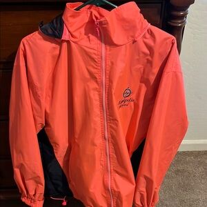 Women's Medium Coastal Coral Lightweight Jacket with hood Lined mesh Maryland